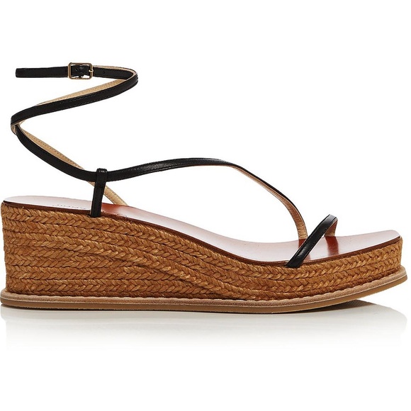 NIB JIMMY CHOO DRIVE 60 LEATHER OPEN TOE BUCKLE WEDGE SUMMER SANDALS MSRP: $595 - Picture 3 of 3